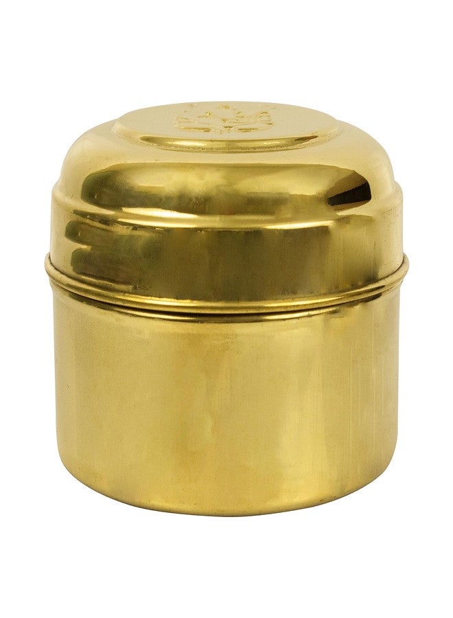 Spillbox Tradition Handicrafted Pure Brass Container|Prasadham Box Mandir|Tiffen,Lunch Box | Roli |Dry Fruit box |Gift Box | Diwali best for Return gift (medium, 1) - Image 1